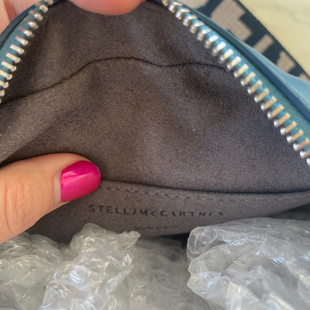 Stella McCartney Teal Crossbody Mini Camera Bag with Logo Strap - Picture 2 of 10